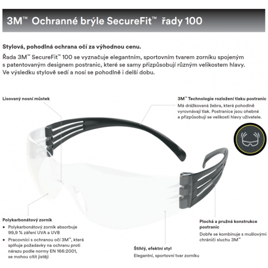 Ochranné okuliare 3M SecureFit 100